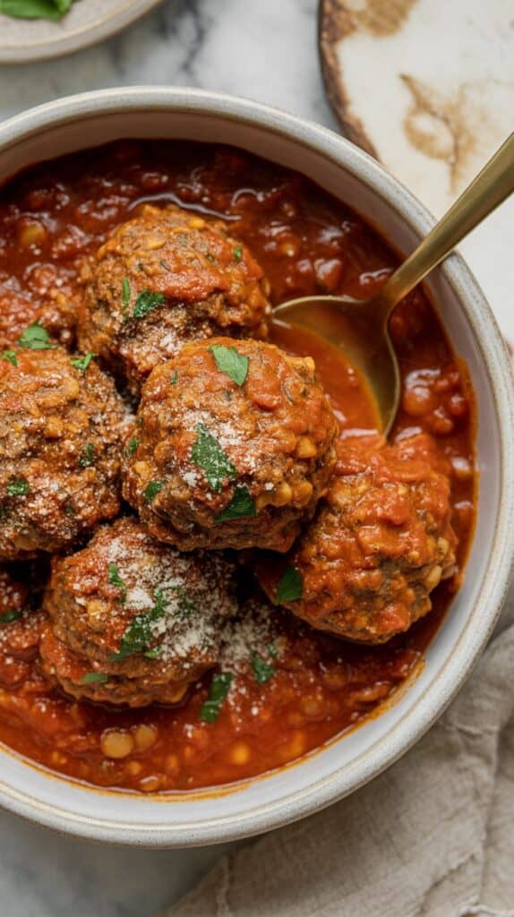 Crockpot Vegan Meatballs in Marinara