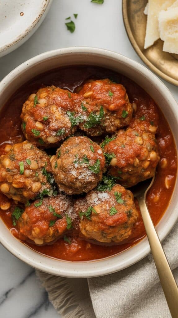 Crockpot Vegan Meatballs in Marinara
