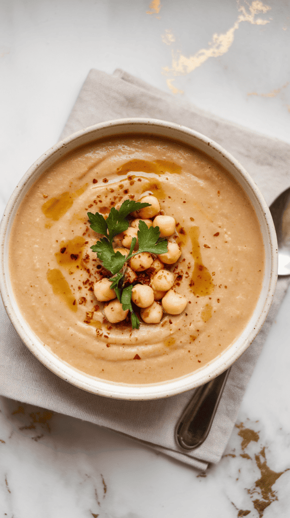 Vegan Garlic Chickpea Soup