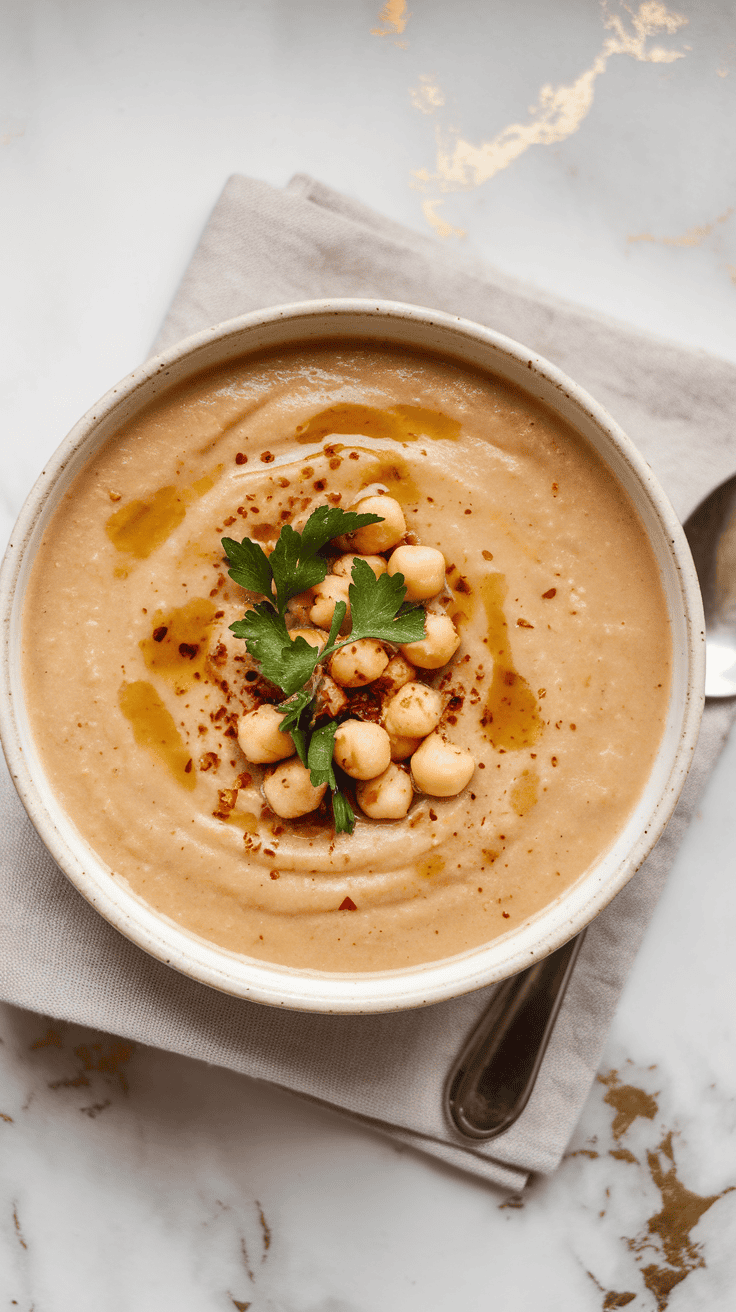 Vegan Garlic Chickpea Soup