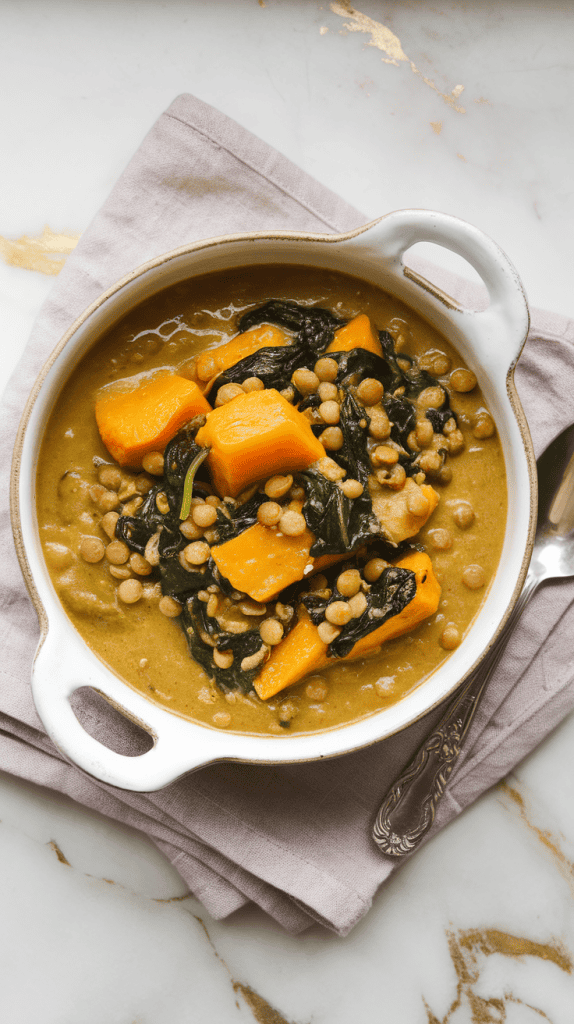 Butternut Squash & Spinach Lentil Curry