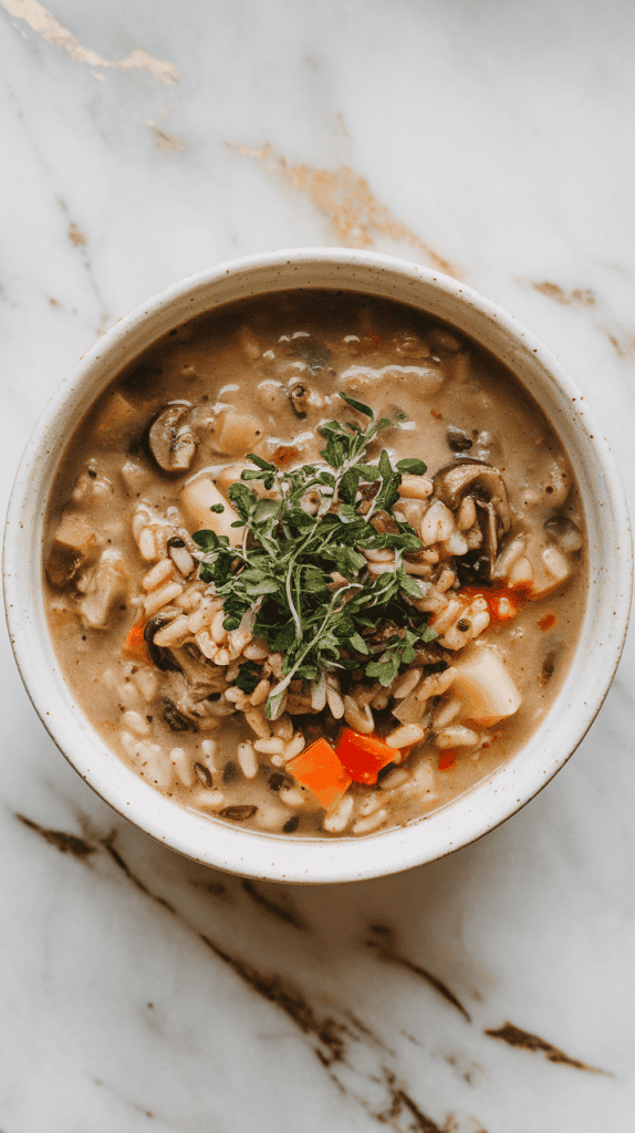 Vegan Wild Rice Mushroom Soup