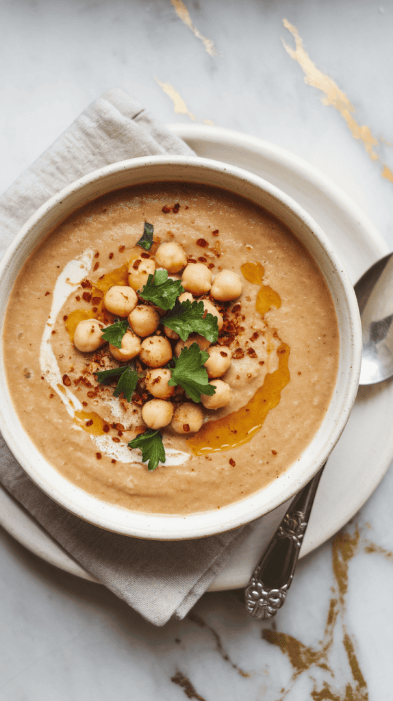 Vegan Garlic Chickpea Soup
