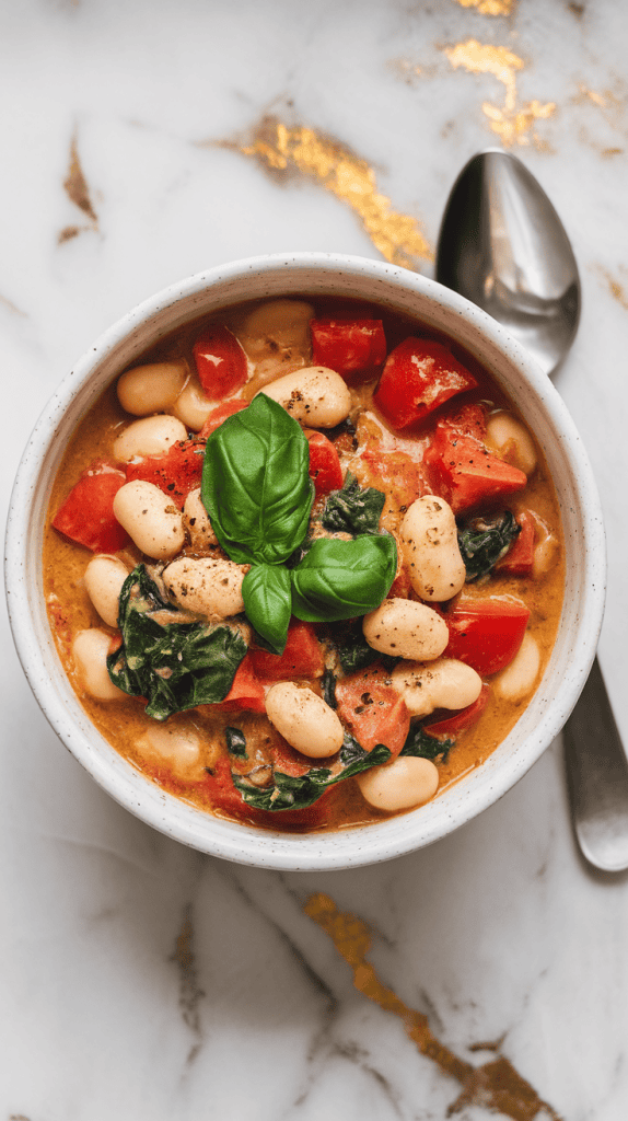 Creamy Vegan Tomato White Bean Stew