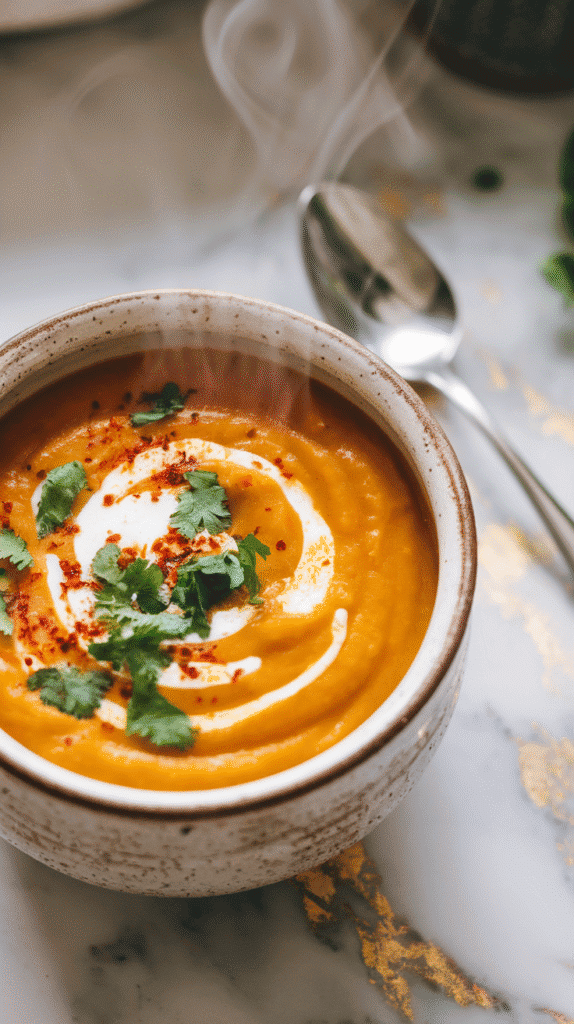 Spicy Butternut Squash Sweet Potato Soup