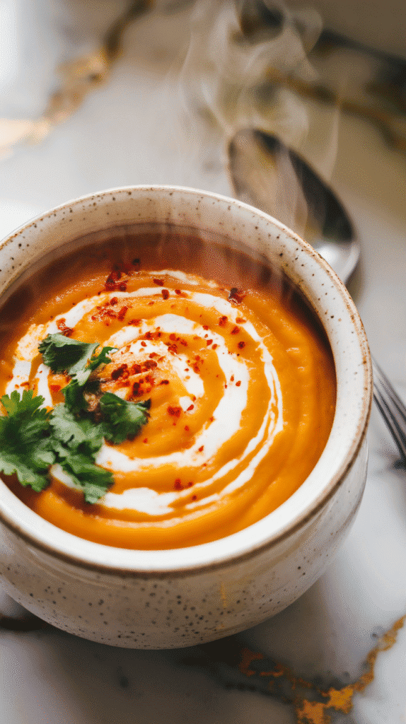 Spicy Butternut Squash Sweet Potato Soup