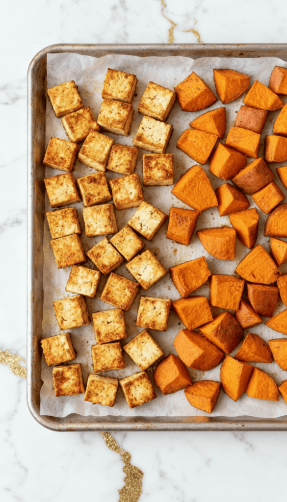 Vegan Tahini Sweet Potato Tofu Bowl