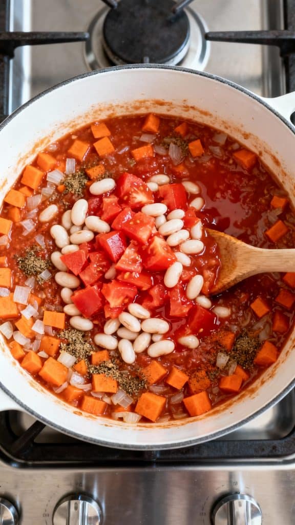 Creamy Vegan Tomato White Bean Stew