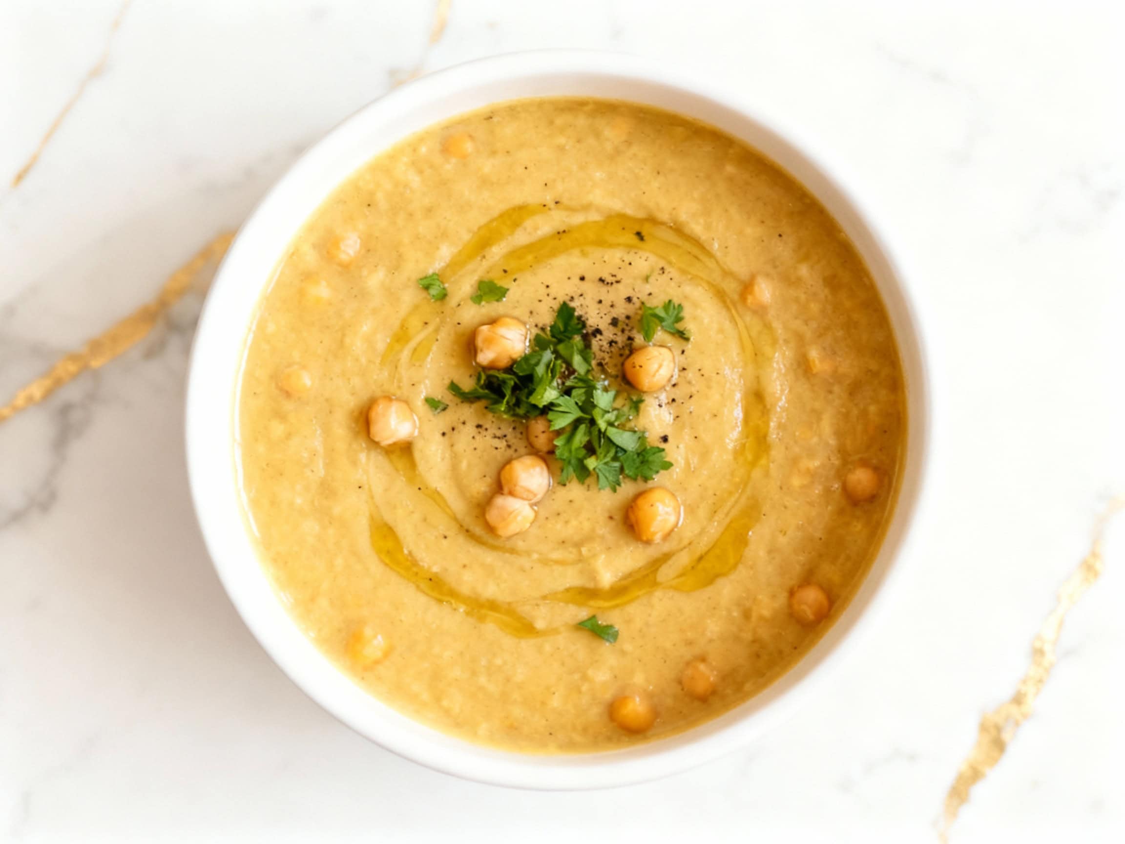 Vegan Garlic Chickpea Soup
