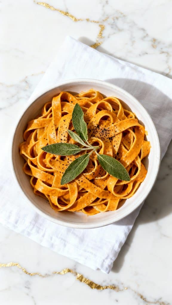 Vegan Creamy Pumpkin Sage Pasta
