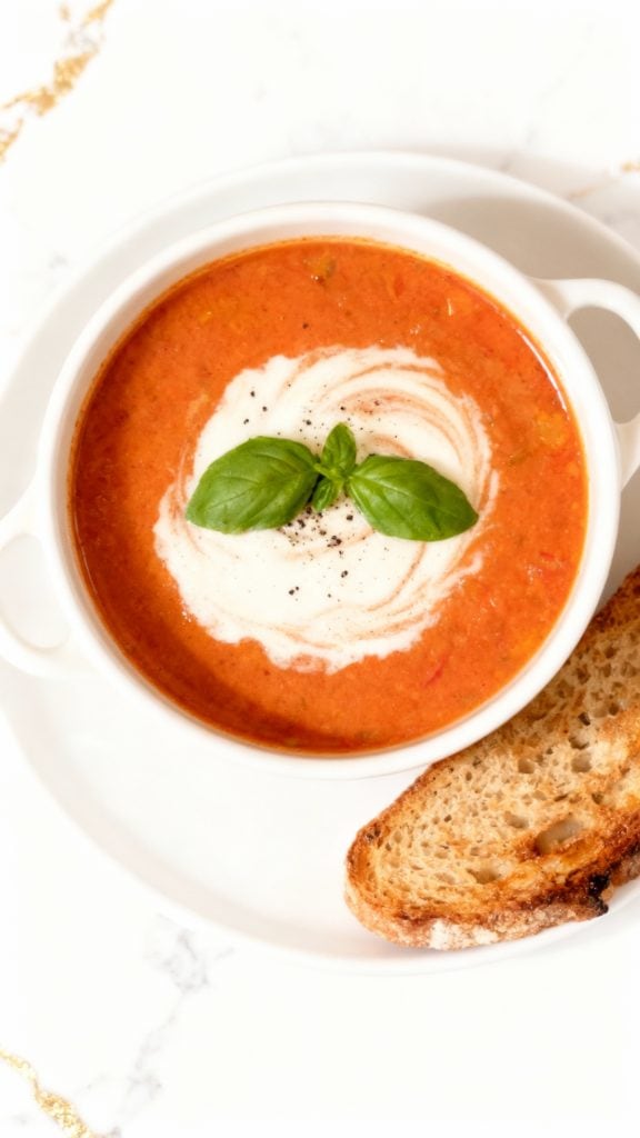 Vegan Roasted Tomato and Red Pepper Soup