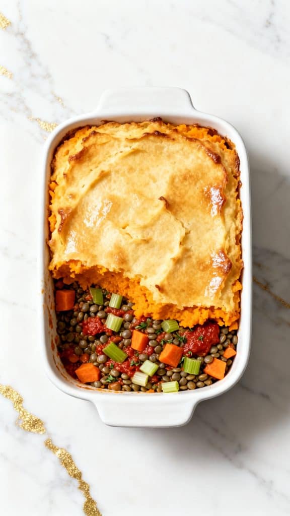 Vegan Lentil & Sweet Potato Shepherd’s