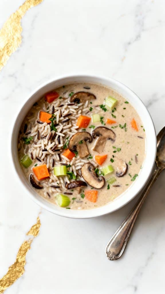 Vegan Wild Rice Mushroom Soup