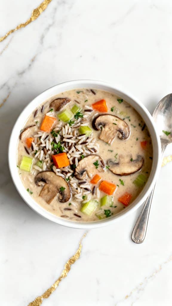 Vegan Wild Rice Mushroom Soup