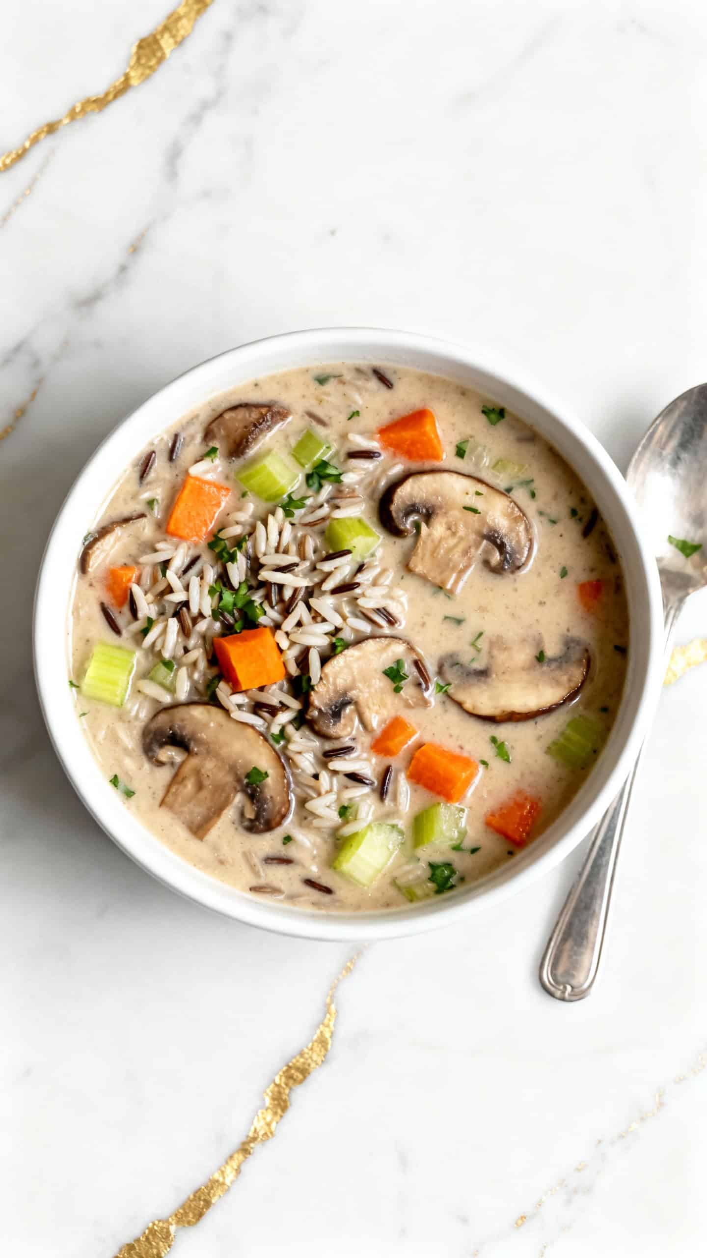 Vegan Wild Rice Mushroom Soup
