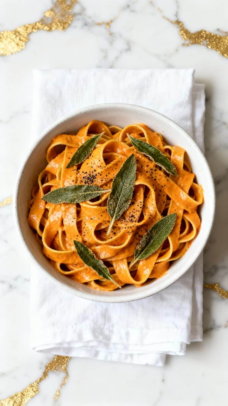 Vegan Creamy Pumpkin Sage Pasta