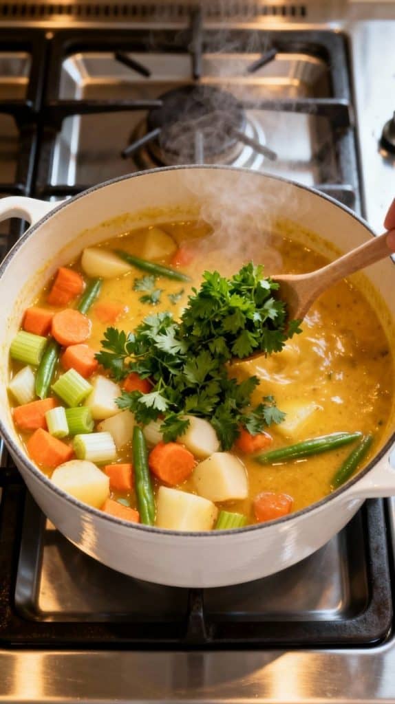 Vegan cozy Creamy Vegetable Soup Ready Fast