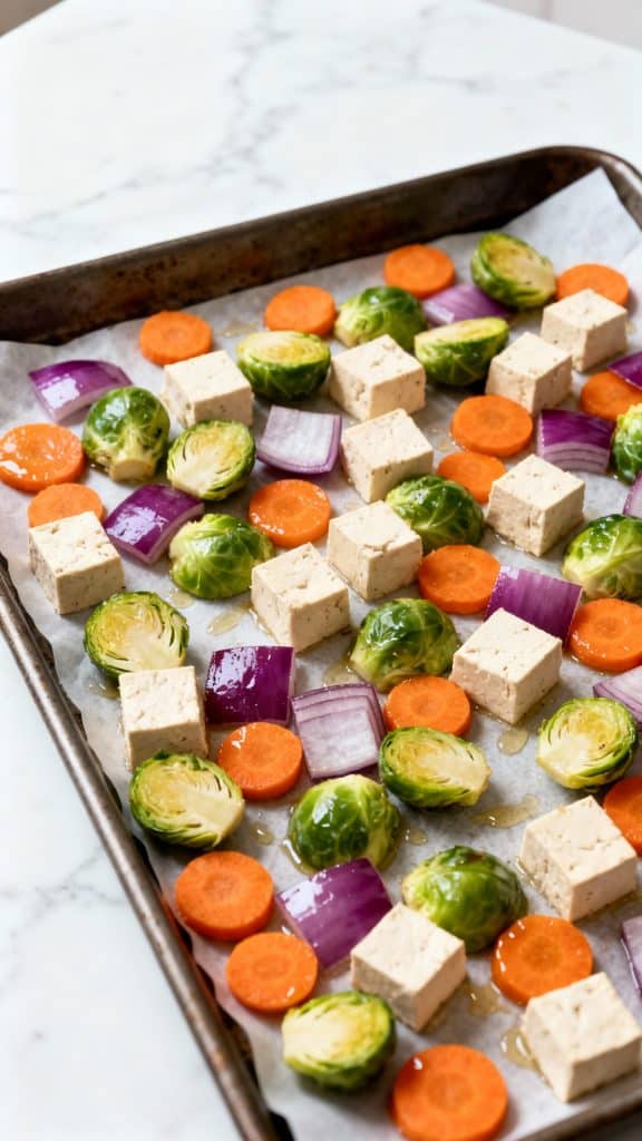 Vegan Apple Cider Tofu with Roasted Veggies