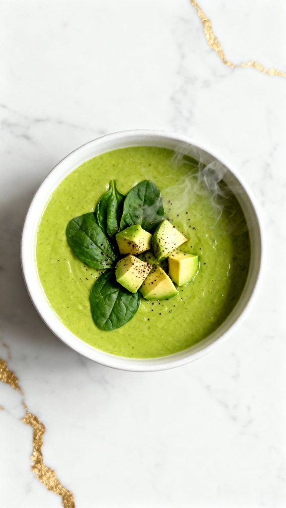 Vegan Avocado, Spinach & Lime Soup