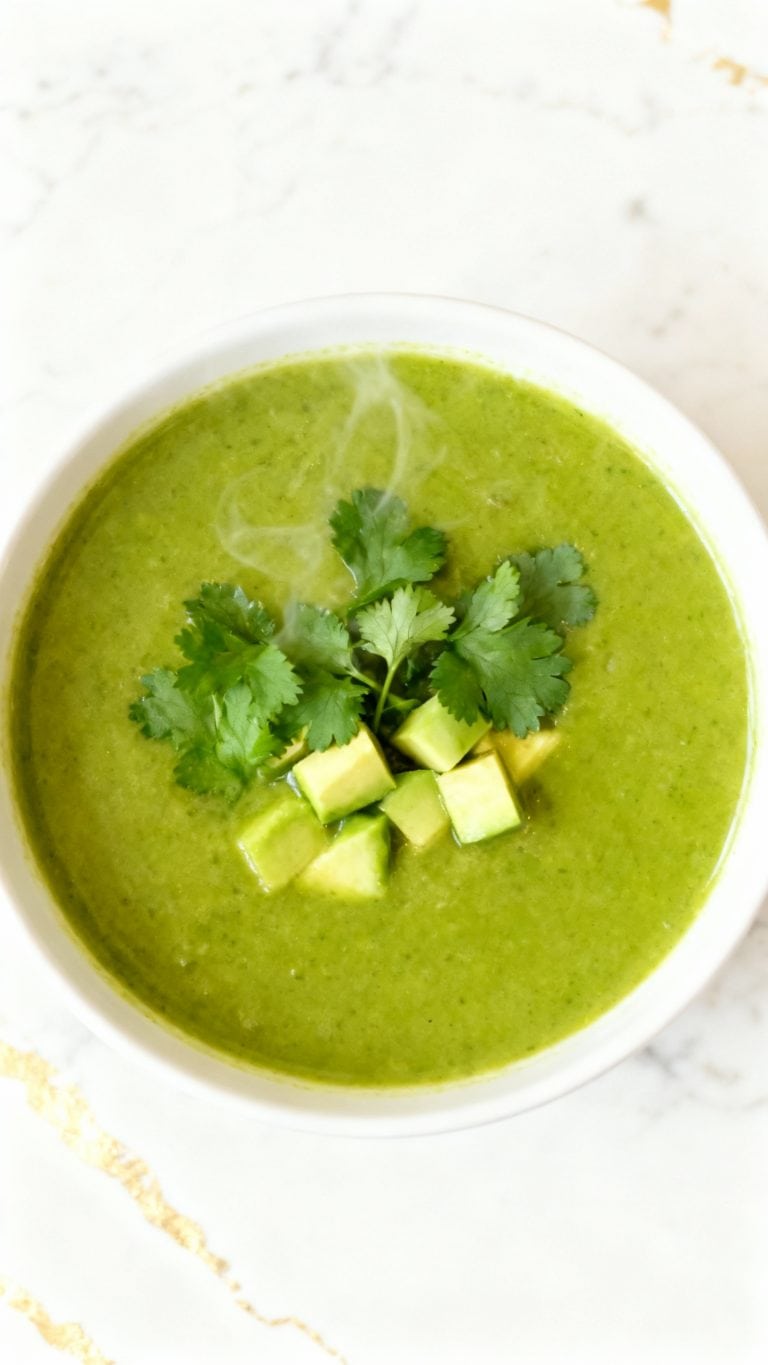 Vegan Avocado, Spinach & Lime Soup