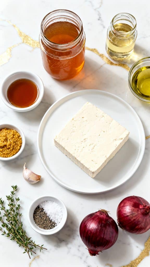 Vegan Apple Cider Tofu with Roasted Veggies