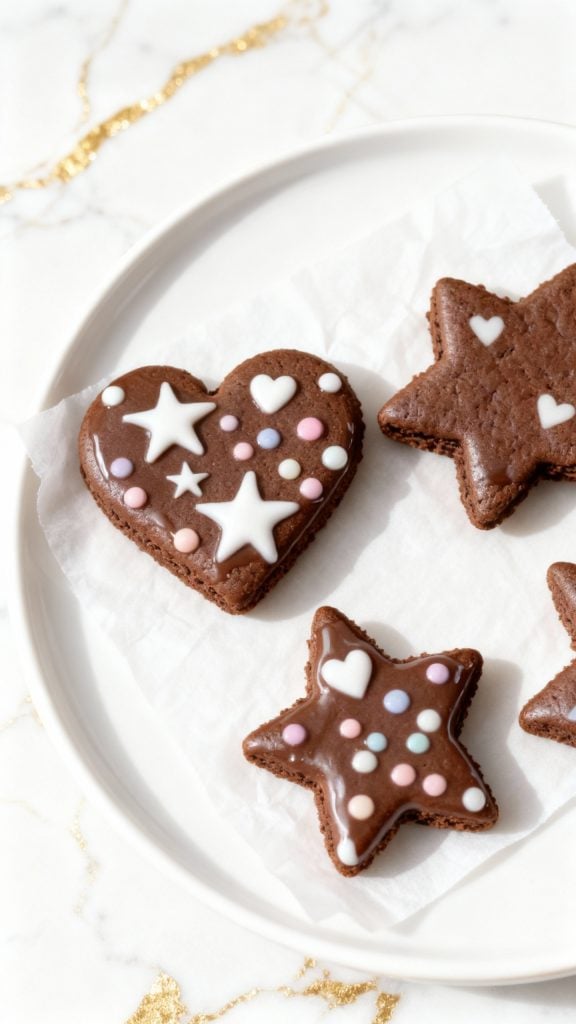 Vegan Chocolate Sugar Cookies with Royal Icing