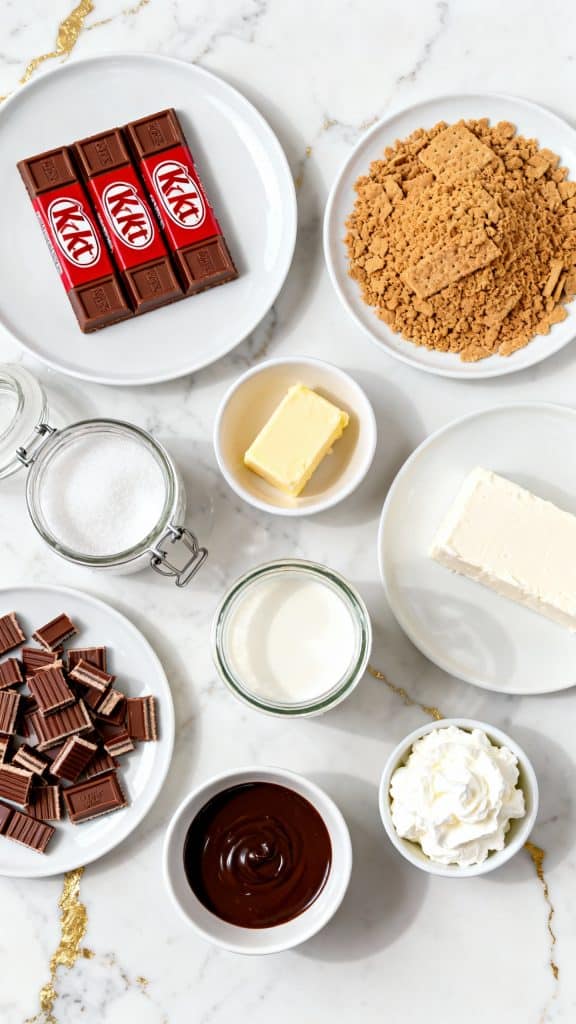 No-Bake Kit Kat Cheesecakes