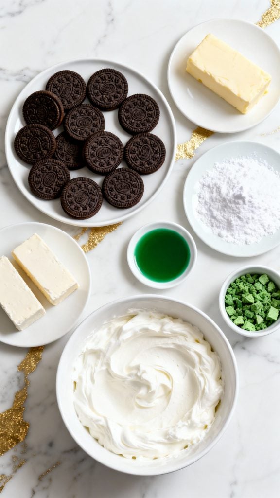 No-Bake Mint Oreo Bars for St. Patrick&rsquo;s Day