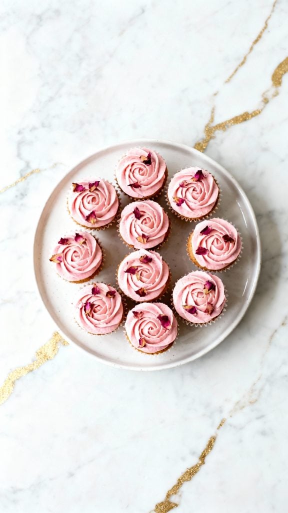 Vegan Mini Rose Cupcakes