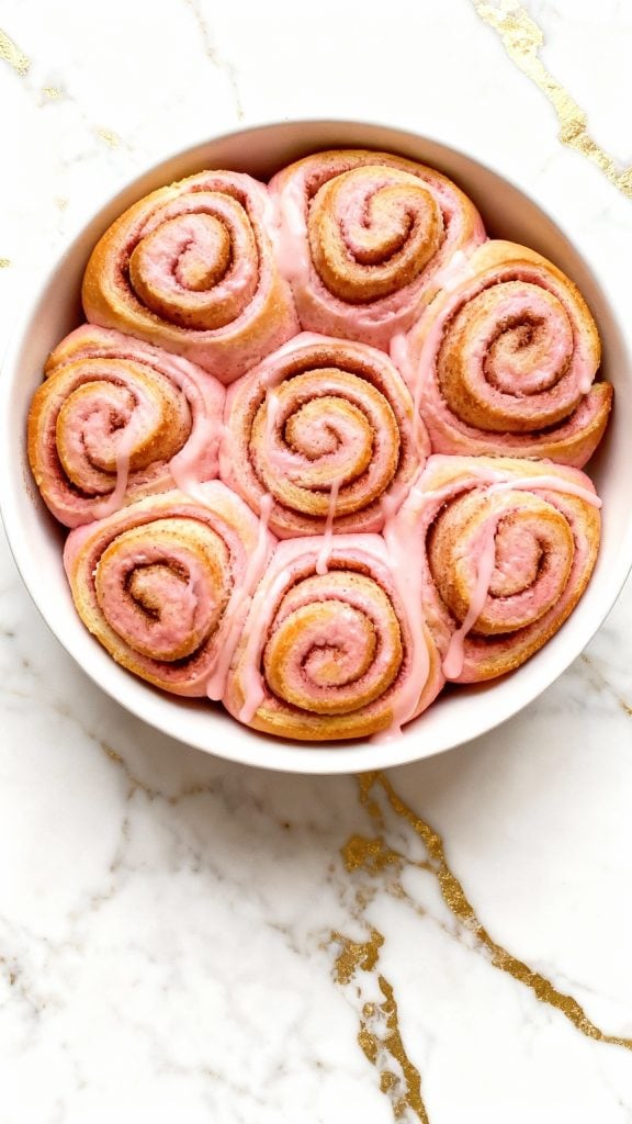 Vegan Pink Cinnamon Rolls