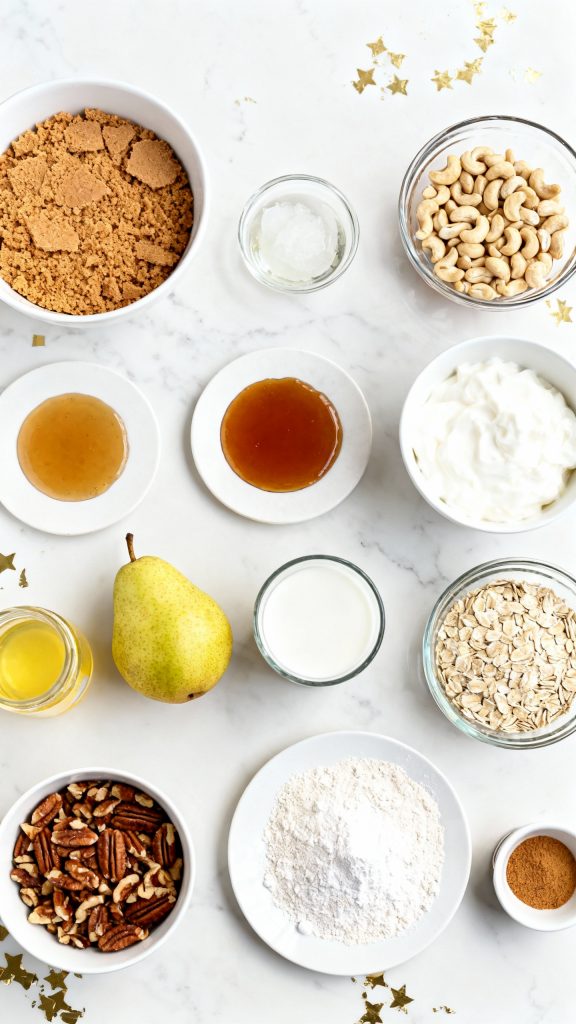 Vegan Pear Pecan Crumble Cheesecake