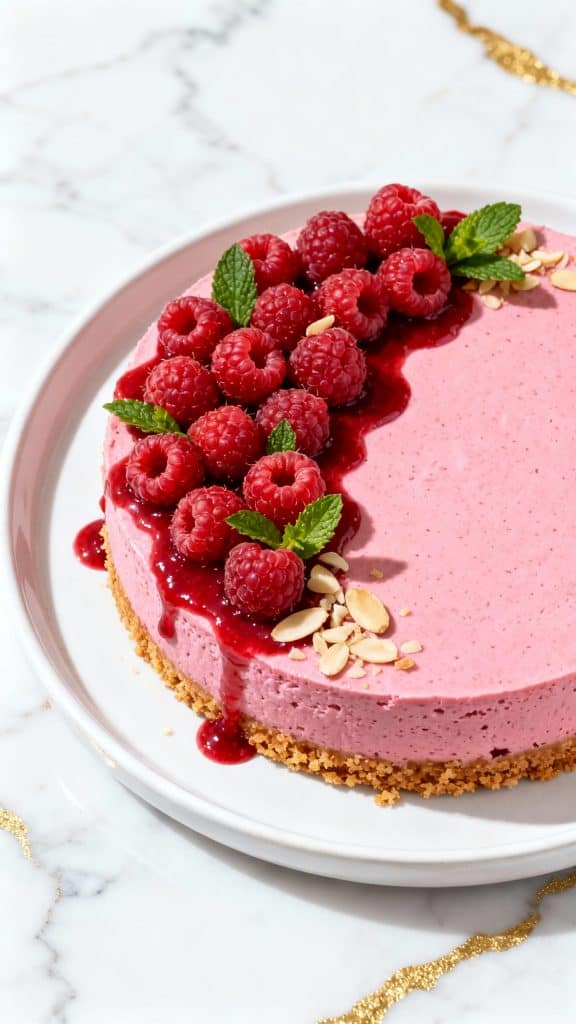 Raspberry Vegan Cheesecake &ndash; No-Bake & Dairy-Free