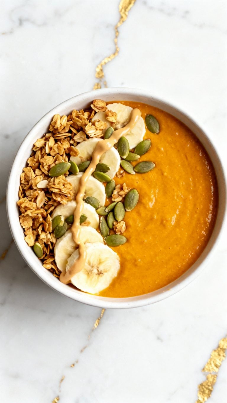 Pumpkin Smoothie Bowl with Granola & Pumpkin Seeds