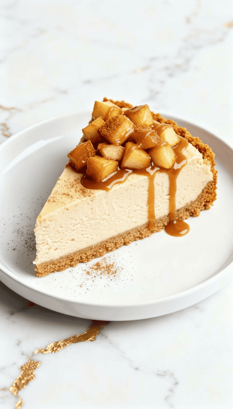 Homemade Vegan Caramel Apple Cheesecake