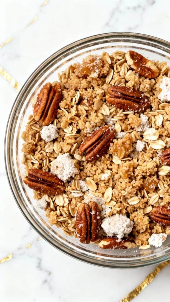 Vegan Pear Pecan Crumble Cheesecake