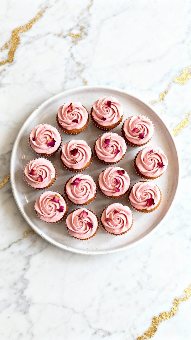 Vegan Mini Rose Cupcakes