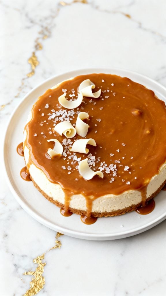 White Chocolate and Salted Caramel Cheesecake