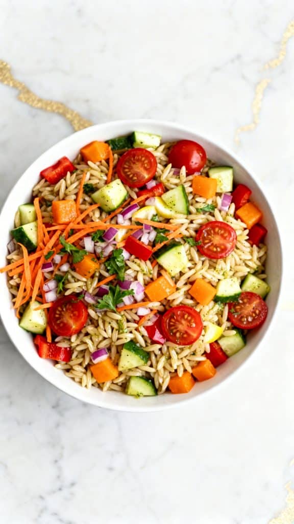 Rainbow Orzo Salad