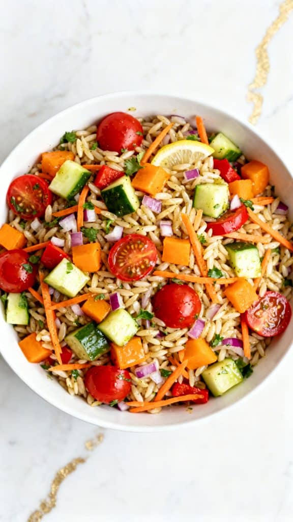 Rainbow Orzo Salad