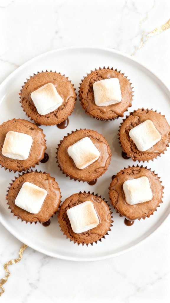 Ultra close-up of fully mixed light brown cocoa batter in a clear glass bowl, thick and smooth consistency with no dry streaks, surface glossy and evenly blended, a straight 90-degree top-down shot with no tilt, captured directly overhead, white marble surface with subtle gold hints
