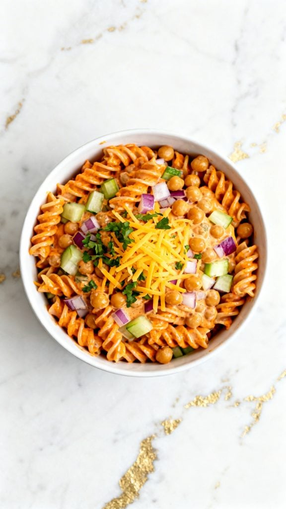 Buffalo Chickpea Pasta Salad
