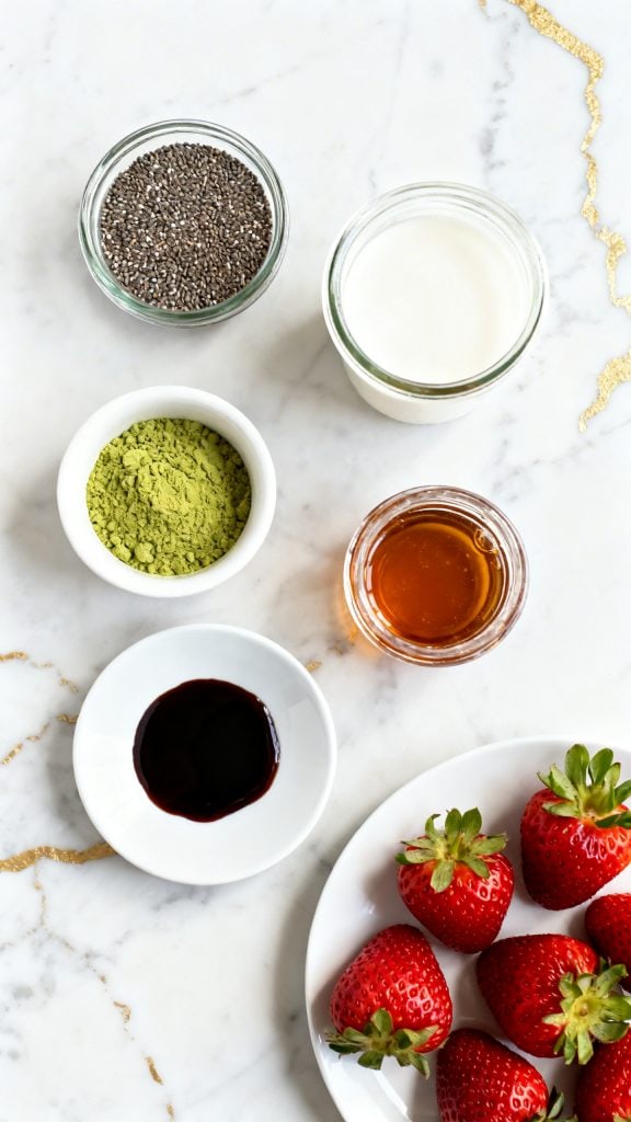 Matcha Strawberry Chia Pudding