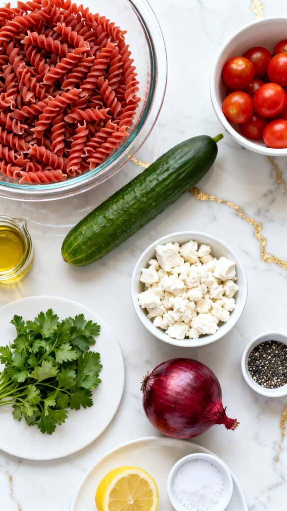 Red Lentil Pasta Salad