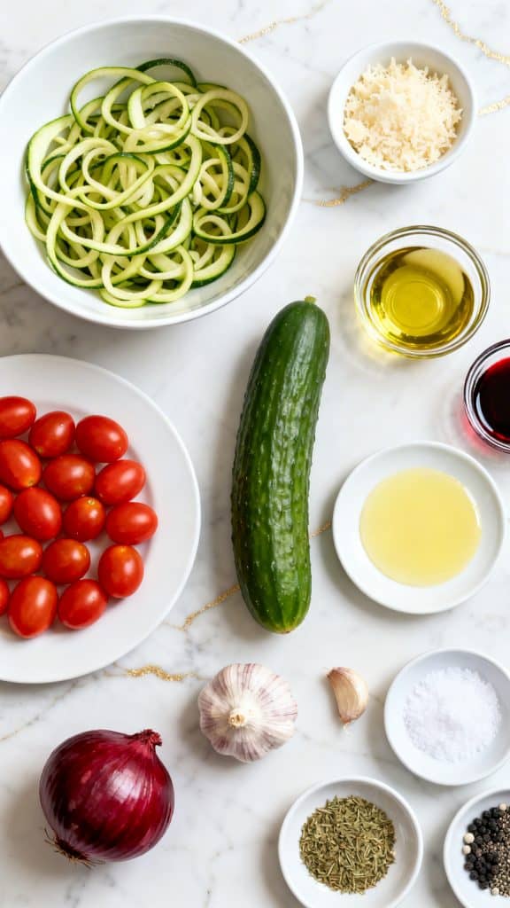 Zoodle Salad with Italian Dressing