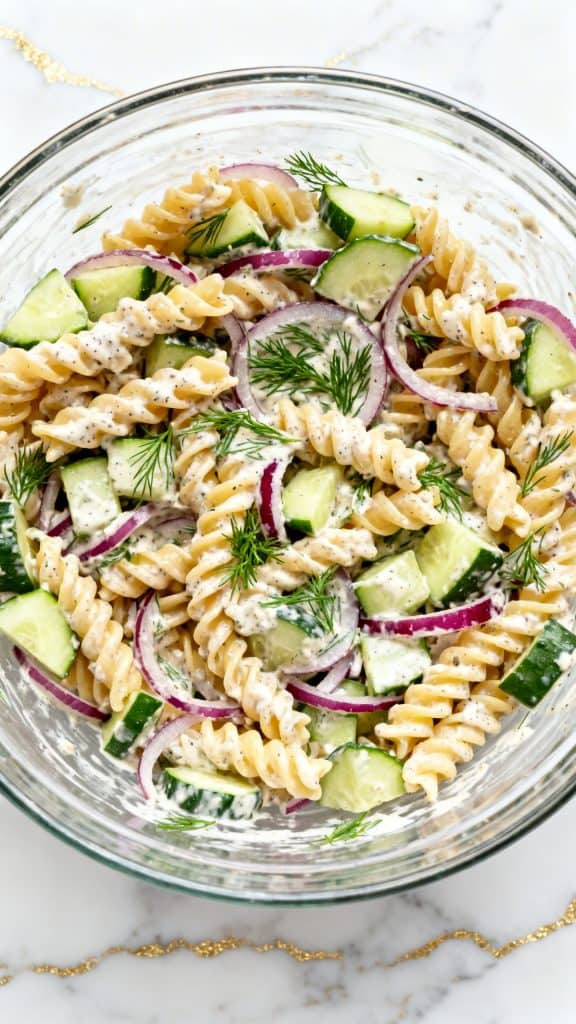 Vegan Cucumber Pasta Salad