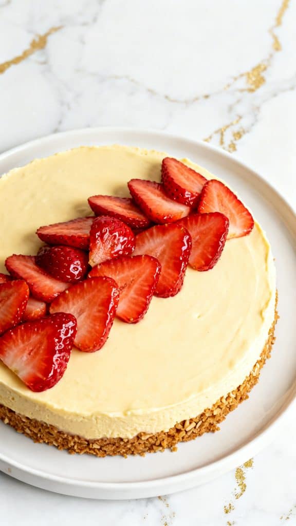 No Bake Vegan Strawberry Cheesecake