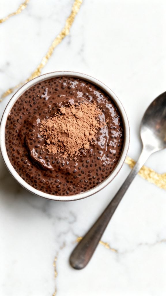 Keto Chocolate Chia Seed Pudding With Almond Milk