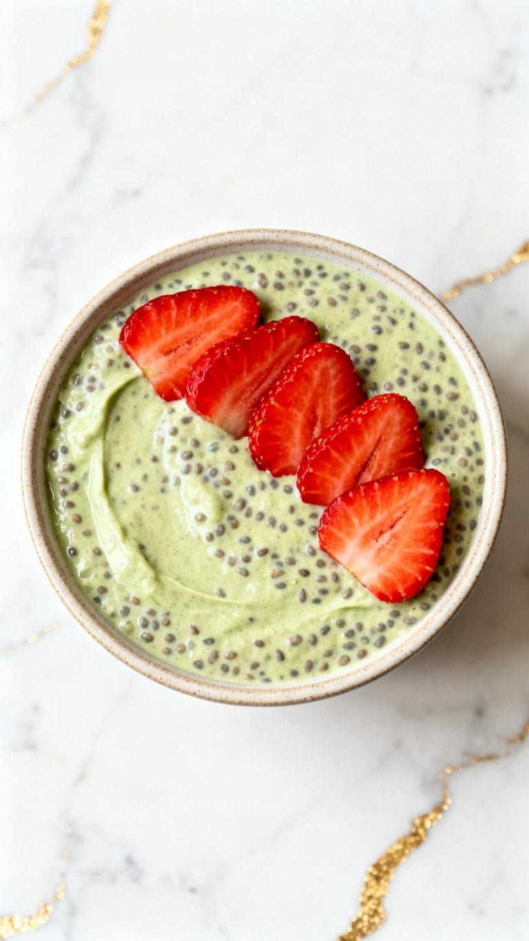 Matcha Strawberry Chia Pudding