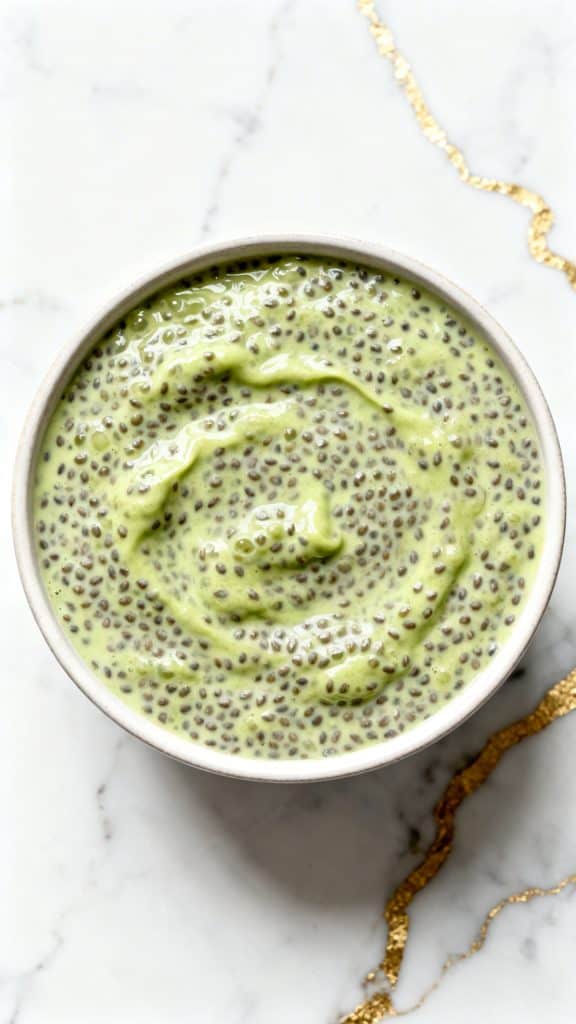 Vegan Mango Matcha Chia Pudding for Breakfast