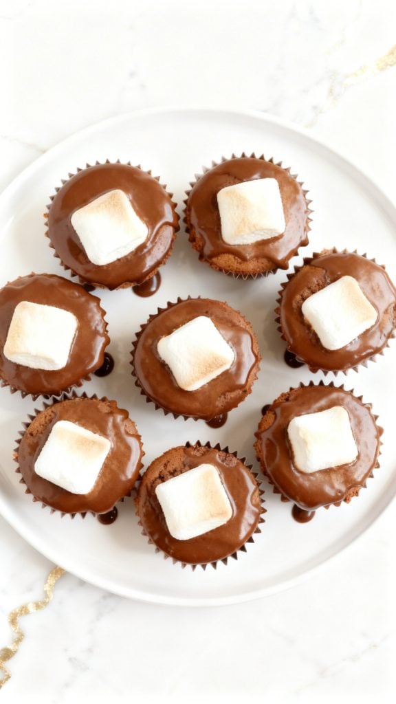 Ultra close-up of fully mixed light brown cocoa batter in a clear glass bowl, thick and smooth consistency with no dry streaks, surface glossy and evenly blended, a straight 90-degree top-down shot with no tilt, captured directly overhead, white marble surface with subtle gold hints
